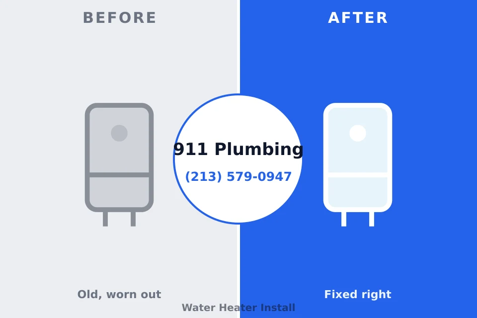 Before and after: plumbing repair Portage, PA